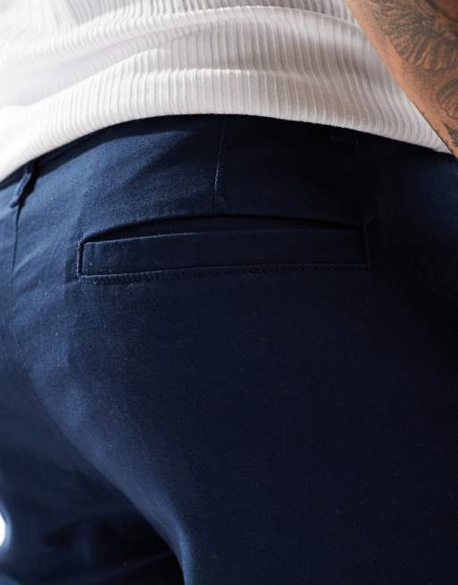 ASOS DESIGN - Korte skinny chinoshort in marineblauw, 3 van 5