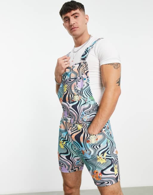 ASOS DESIGN - Korte tuinbroek met Pokémon-print