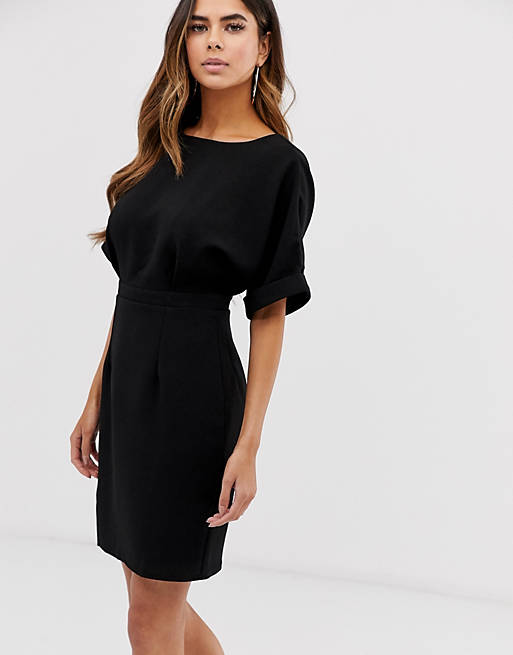 ASOS DESIGN - Korte wiggle-jurk in zwart