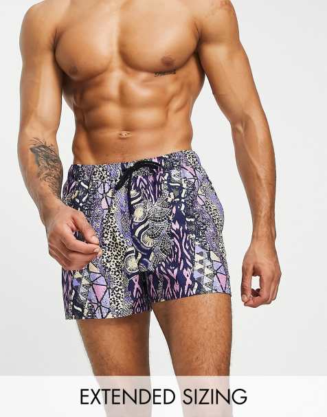ASOS DESIGN - Korte zwemshort in retro print - view 1