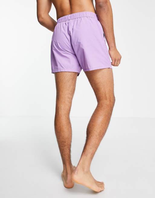 ASOS DESIGN - Korte zwemshort met acid wash in paars, 2 van 4