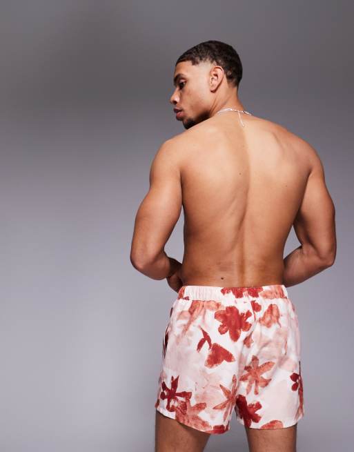 ASOS DESIGN - Korte zwemshort met bloemenprint in roze, 4 van 4