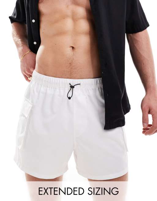 ASOS DESIGN - Korte zwemshort met cargozakken in grijs