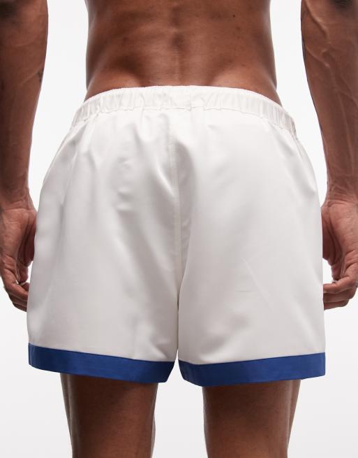 ASOS DESIGN - Korte zwemshort met contrasterend paneel in crème, deel van co-ord set, 4 van 5