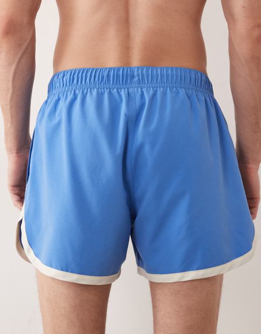 ASOS DESIGN - Korte zwemshort met contrasterende biezen in blauw, 4 van 5