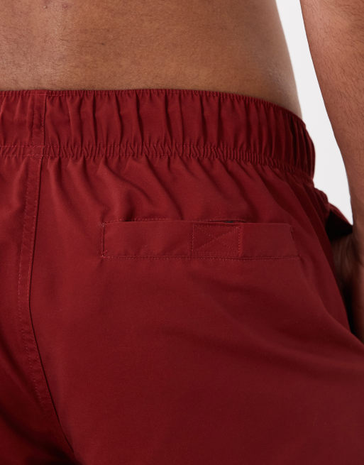 ASOS DESIGN - Korte zwemshort met plaatselijke krabbelprint in bordeauxrood, 5 van 5
