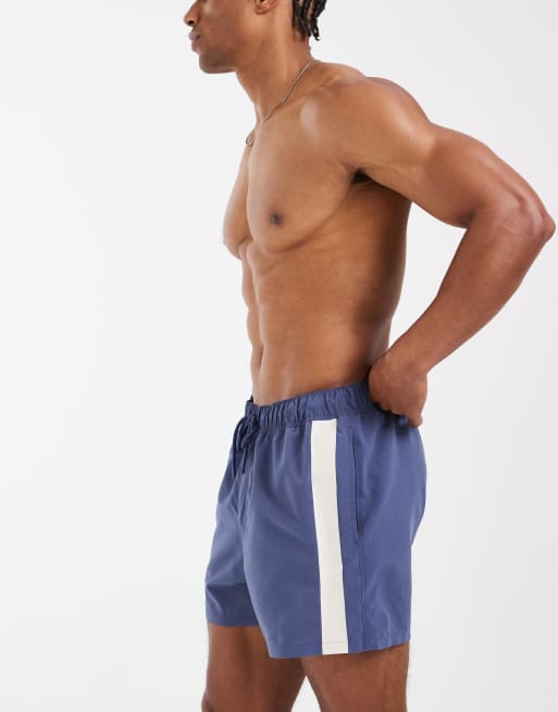 ASOS DESIGN - Korte zwemshort met print in marineblauw, 3 van 5