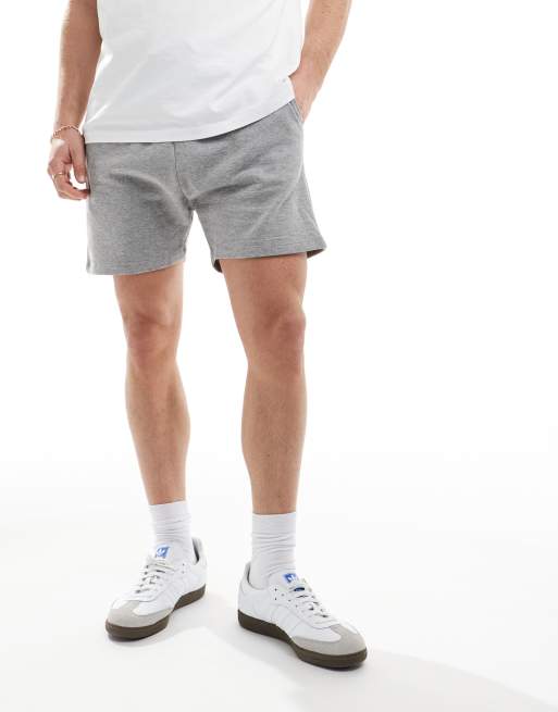ASOS DESIGN - Kortere skinny short in gemêleerd grijs