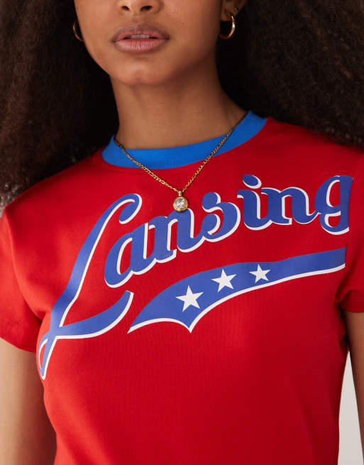 ASOS DESIGN - Kortærmet babytop med print i kontrastfarve, 4 af 4