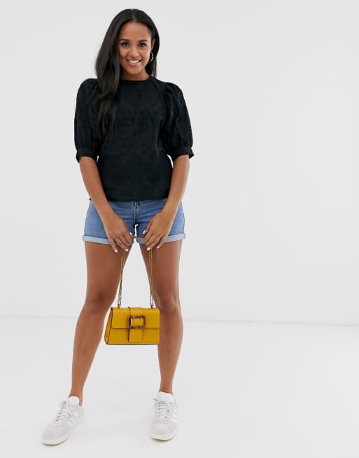 ASOS DESIGN — Kortærmet top med broderi, 4 af 4