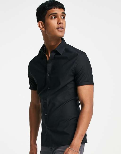 ASOS DESIGN – Koszula o kroju podkreślającym sylwetkę z materiału w stylu technicznym