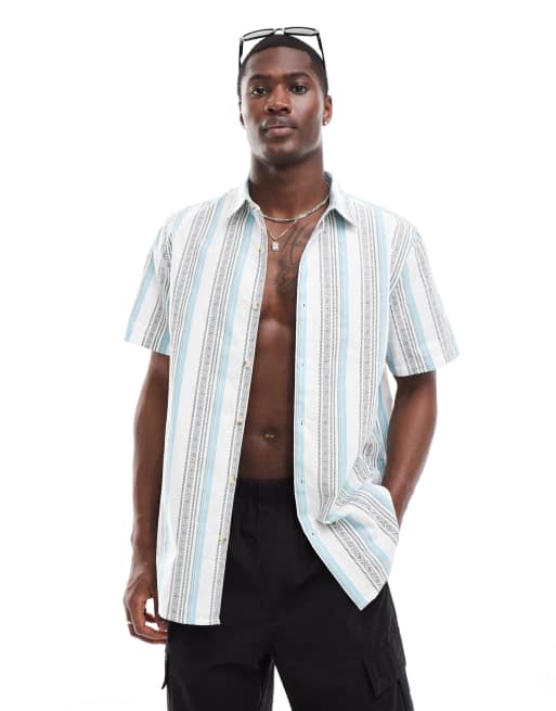 ASOS DESIGN – Koszula o luźnym kroju w aztecki wzór w paski 