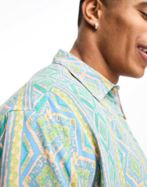 ASOS DESIGN – Koszula o luźnym kroju w aztecki wzór w stylu vintage, 2 z 4
