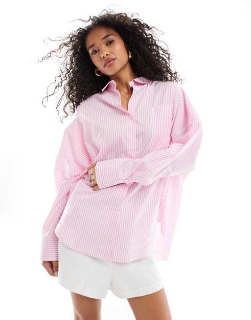 ASOS DESIGN – Koszula o luźnym kroju w różowe paski