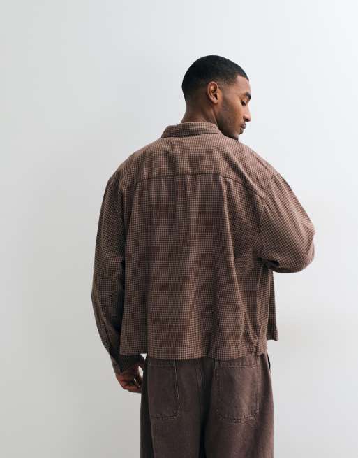 ASOS DESIGN – Koszula oversize o pudełkowym kroju w brązową kratkę, 3 z 5