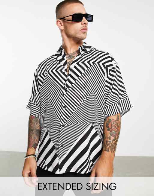 ASOS DESIGN – Koszula oversize o pudełkowym kroju w geometryczny wzór