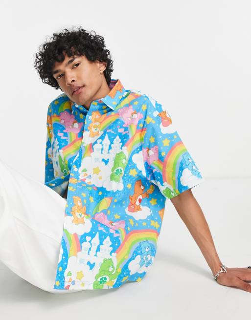 ASOS DESIGN – Koszula oversize o pudełkowym kroju we wzór z motywem Care Bears