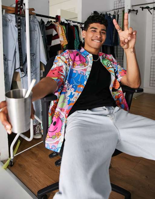 ASOS DESIGN – Koszula oversize o pudełkowym kroju z jaskrawym nadrukiem
