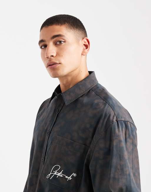 ASOS DESIGN – Koszula oversize w panterkę z haftem na kieszeni z przodu, 4 z 5