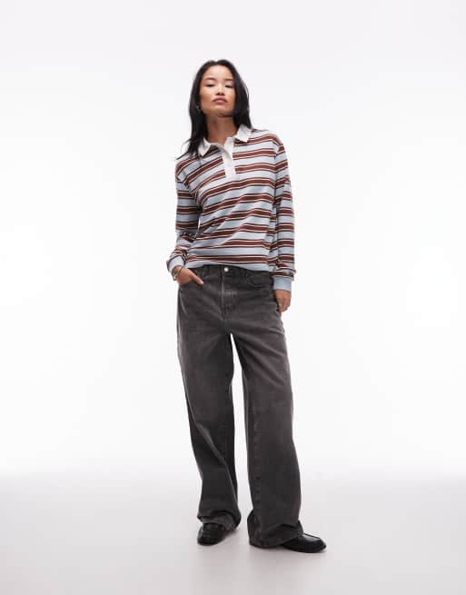 ASOS DESIGN – Koszula oversize w stylu rugby w fakturowane niebieskie paski, 2 z 4