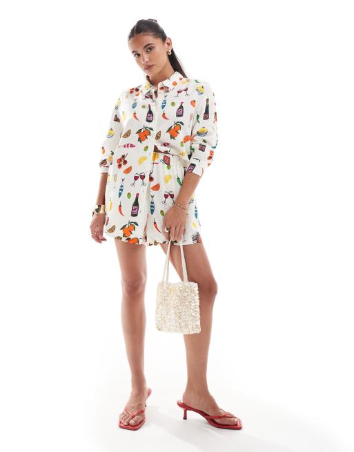 ASOS DESIGN – Koszula oversize w wakacyjny wzór, część zestawu, 2 z 4