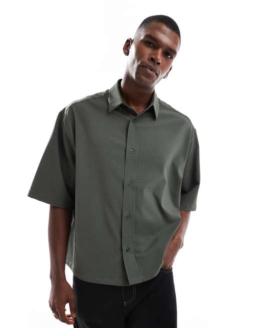 ASOS DESIGN – Koszula oversize z kory w kolorze khaki