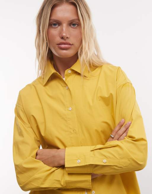 ASOS DESIGN koszula oversize z obniżonym dołem w kolorze marigold, 3 z 4