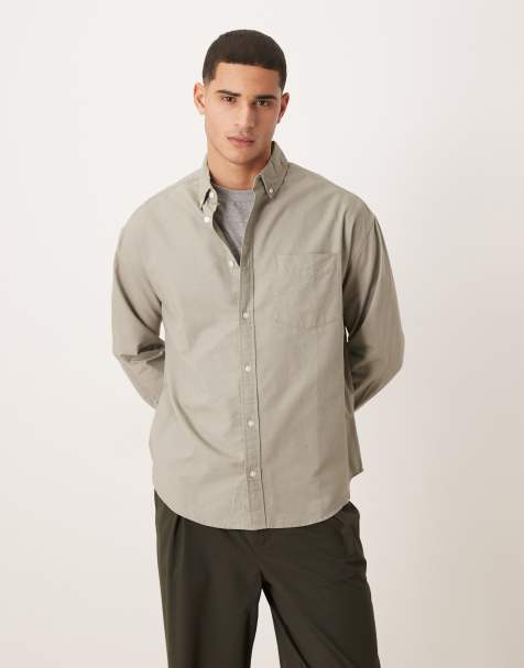 ASOS DESIGN – Koszula oxford oversize w stylu lat 90. w kolorze khaki - view 1