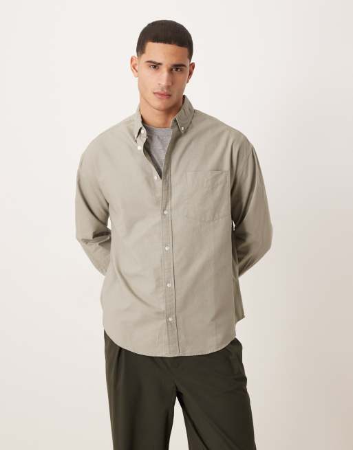 ASOS DESIGN – Koszula oxford oversize w stylu lat 90. w kolorze khaki