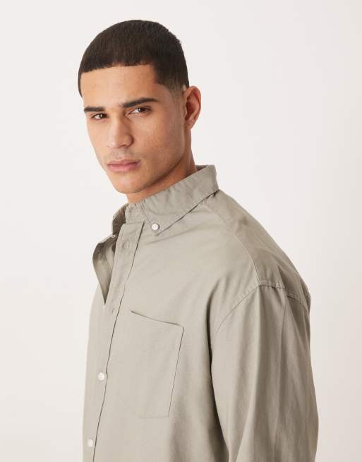 ASOS DESIGN – Koszula oxford oversize w stylu lat 90. w kolorze khaki, 4 z 5
