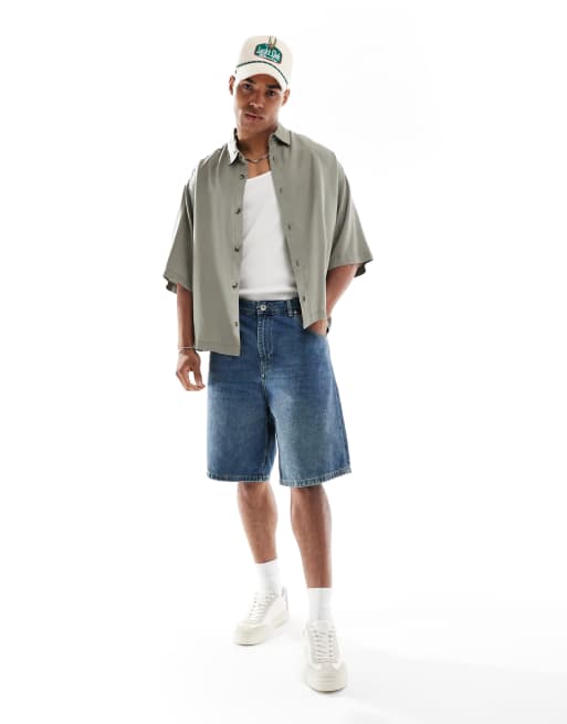 ASOS DESIGN – Koszula premium o pudełkowym kroju oversize w kolorze khaki, 3 z 4