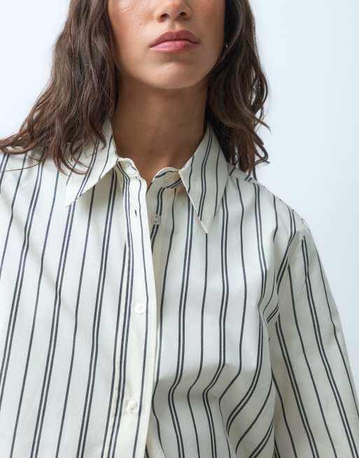 ASOS DESIGN koszula slim w monochromatyczne paski, 3 z 9