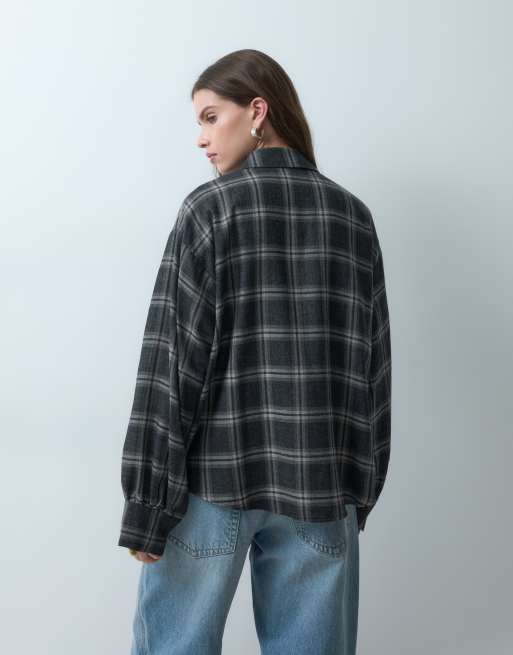 ASOS DESIGN koszula w kratę zapinana na guziki, brązowa, 3 z 4