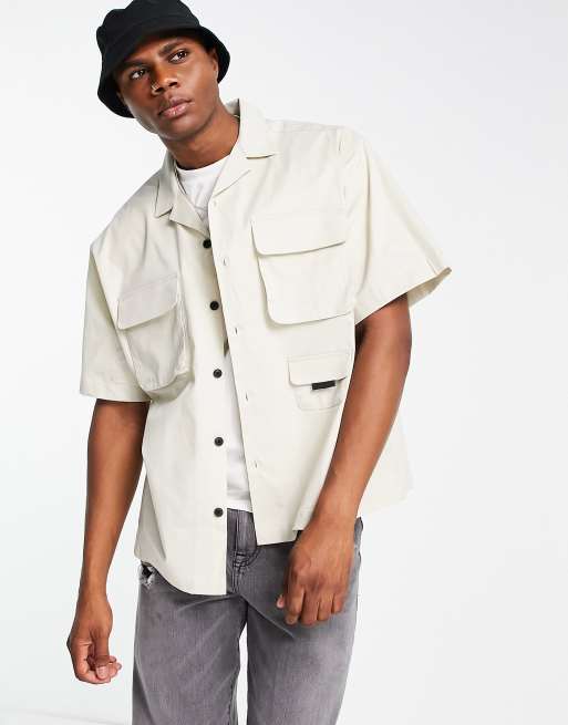 ASOS DESIGN – Koszula w stylu roboczym o pudełkowym kroju oversize z kieszeniami