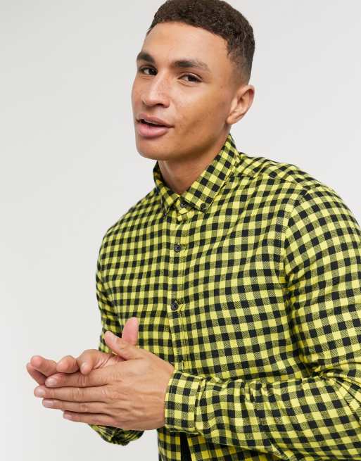 ASOS DESIGN – Koszula w żółto-czarną kratkę vichy, 3 z 4