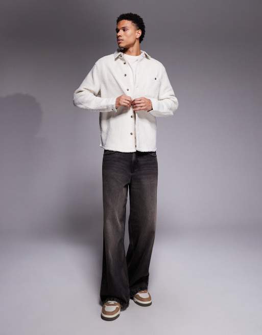 ASOS DESIGN – Koszula wierzchnia z kożuszka w kolorze ecru, 2 z 5