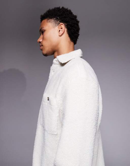 ASOS DESIGN – Koszula wierzchnia z kożuszka w kolorze ecru, 3 z 5