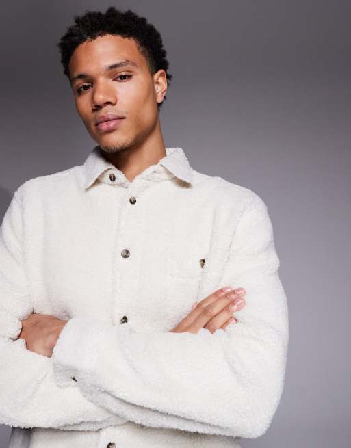 ASOS DESIGN – Koszula wierzchnia z kożuszka w kolorze ecru, 4 z 5