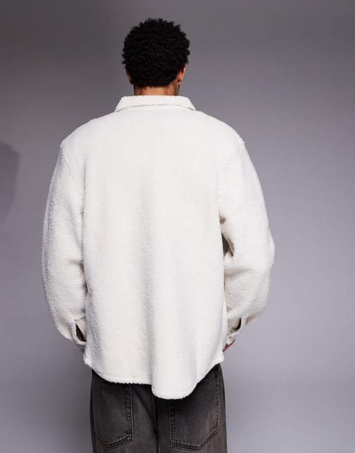ASOS DESIGN – Koszula wierzchnia z kożuszka w kolorze ecru, 5 z 5