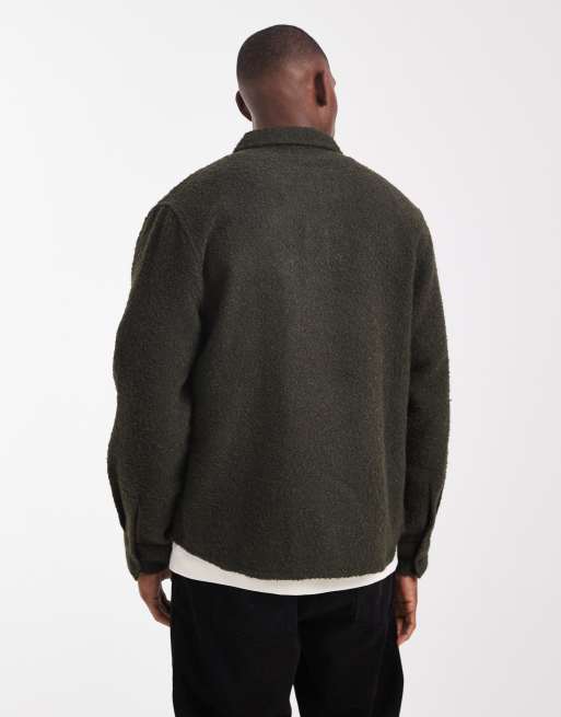 ASOS DESIGN – Koszula wierzchnia z tkaniny boucle w kolorze khaki, 3 z 5