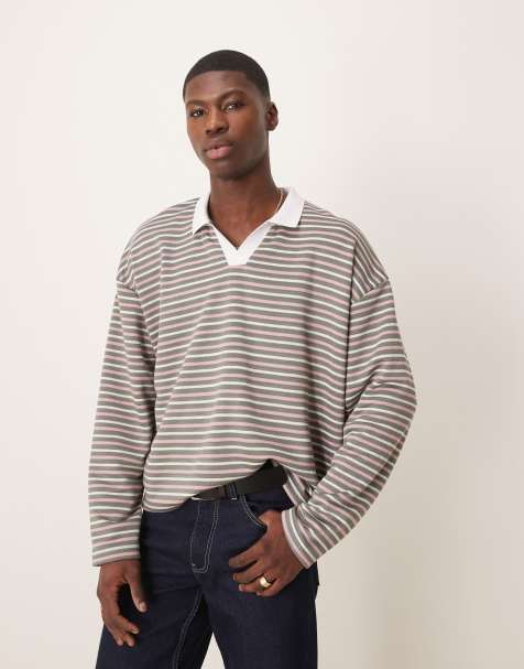 ASOS DESIGN – Koszulka polo o pudełkowym kroju oversize w kolorowe paski - view 1