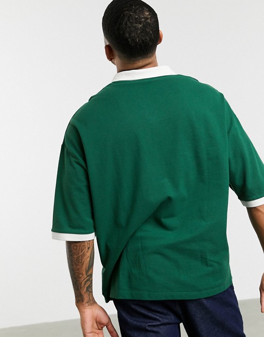 ASOS DESIGN – Koszulka polo z piki z bawełny organicznej z blokami kolorÓw SLRT