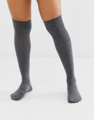 ASOS DESIGN - Overknee-Socken - Grau