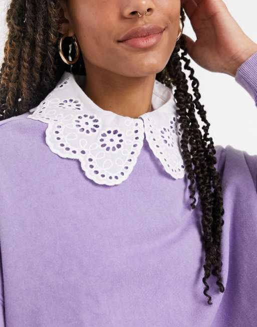 ASOS Design - Kraag met borduursels in wit