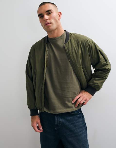 ASOS DESIGN kraftig boxy oversized T-shirt med paneler i khaki - view 1