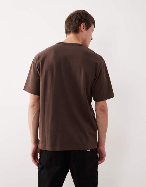ASOS DESIGN - Kraftig og afslappet brun T-shirt i børstet bomuld , 3 af 5