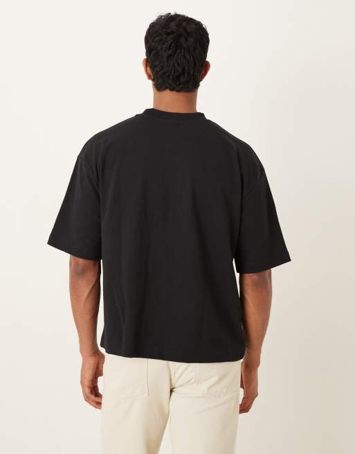 ASOS DESIGN - Kraftig og oversized sort T-shirt i blødt stof med firkantet pasform, 3 af 5