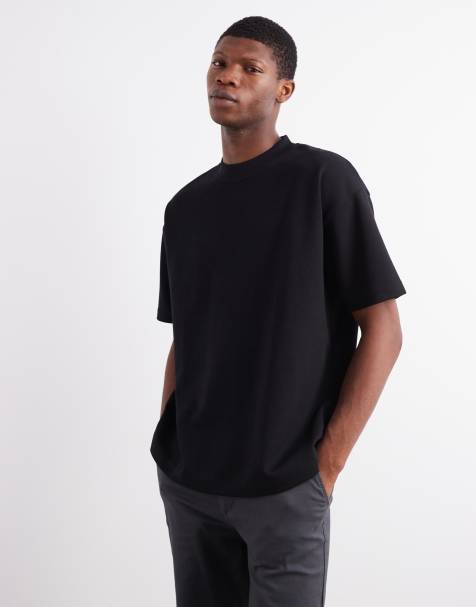 ASOS DESIGN - Kraftig og oversized sort T-shirt i blødt stof - view 1