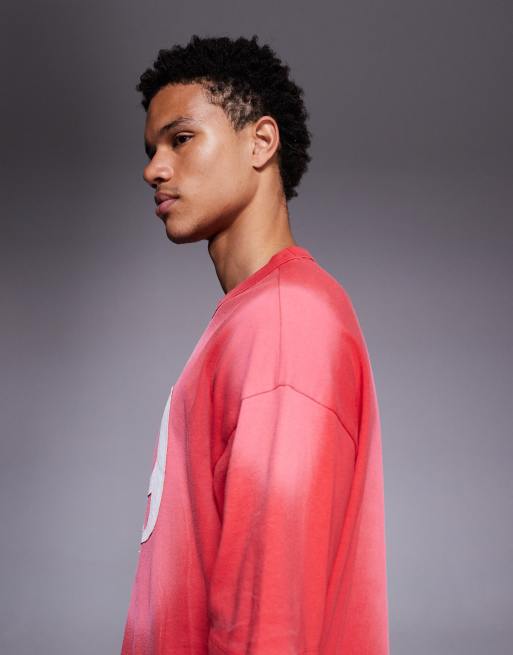 ASOS DESIGN - Kraftig og oversized T-shirt med sprayvasket finish og taldesign i twill , 4 af 5