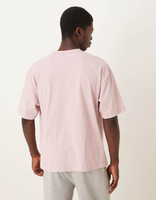 ASOS DESIGN - Kraftig og oversized T-shirt med tekstgrafik i pink vask , 3 af 5